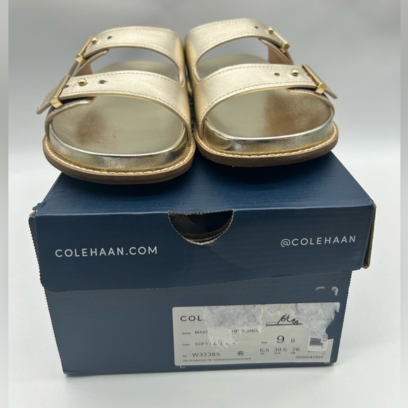 Cole Haan Soft Gold Buckle Slide Sandals Women’s Size 9B NWT - Picture 9 of 9